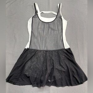 FP Movement by Free People Downtown Drop Shot Dress Black/White Size XS